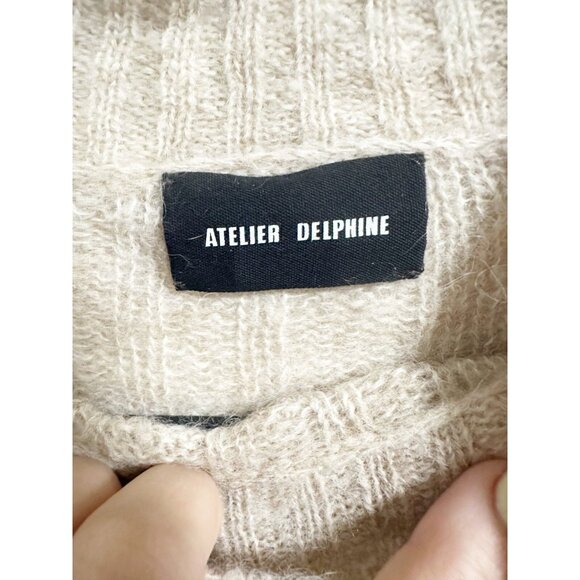 Atelier Delphine Henrietta Top Dolman Sleeve Mock Neck Baby Alpaca Latte Small - Picture 5 of 5